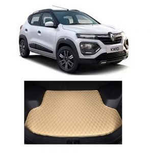 7D Car Trunk/Boot/Dicky PU Leatherette Mat for	Kwid  - Beige